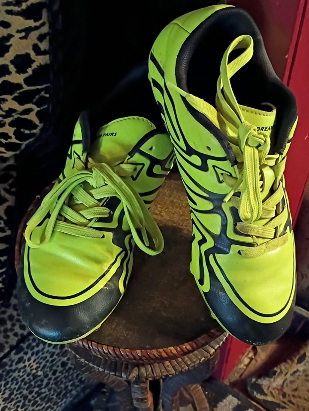 Kids Neon Yellow & Black Soccer Shoes